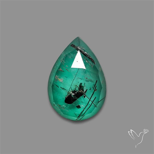 Black Tourmalinated Quartz Chrome Chalcedony Doublet Rose Cut