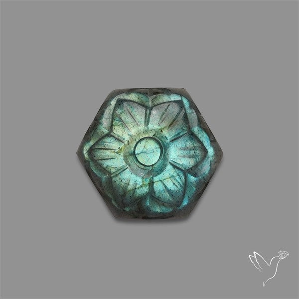 Labradorite Mughal Carving (handcarved)