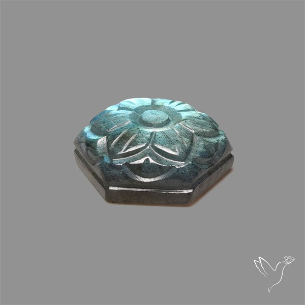 Labradorite Mughal Carving (handcarved)
