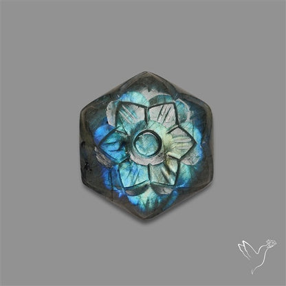 Labradorite Mughal Carving (handcarved)