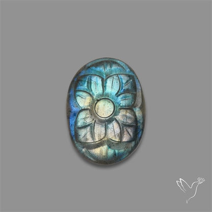 Labradorite Mughal Carving (handcarved)