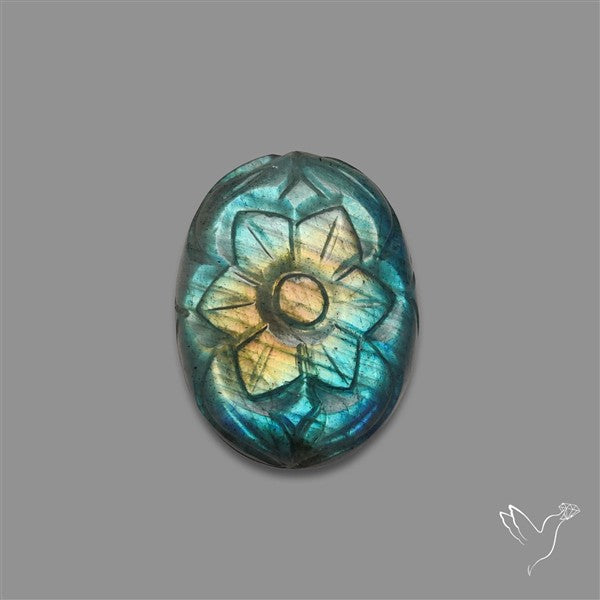 Labradorite Mughal Carving (handcarved)