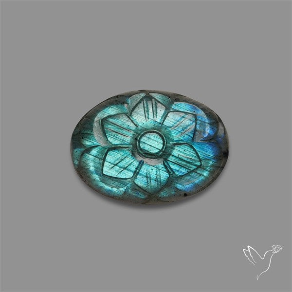 Labradorite Mughal Carving (handcarved)