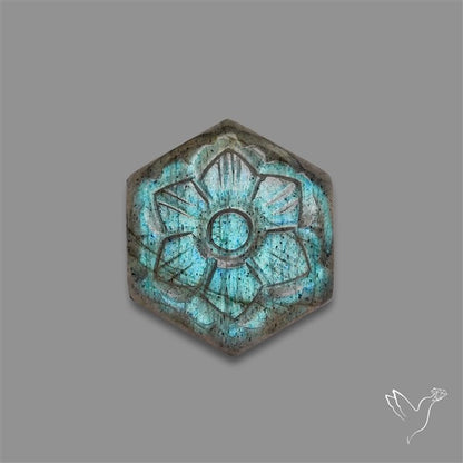 Labradorite Mughal Carving (handcarved)