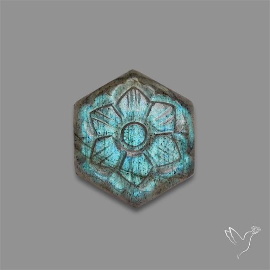Labradorite Mughal Carving (handcarved)