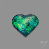 Rose Cut Dichroic Glass Heart Doublet