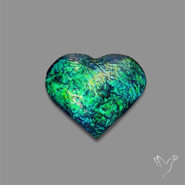Rose Cut Dichroic Glass Heart Doublet