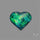 Rose Cut Dichroic Glass Heart Doublet