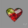 Rose Cut Dichroic Glass Heart Doublet