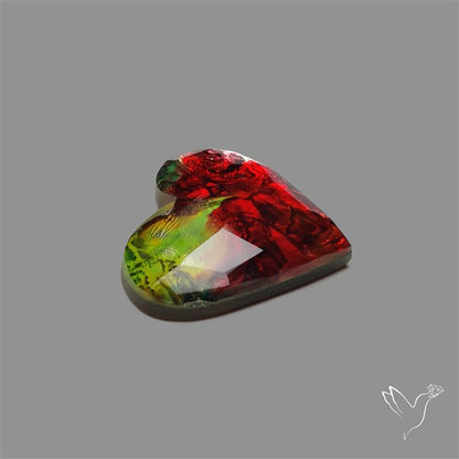 Rose Cut Dichroic Glass Heart Doublet