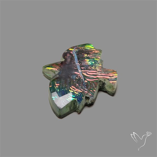 Rose Cut Dichroic Glass Eagle Doublet (handcarved)