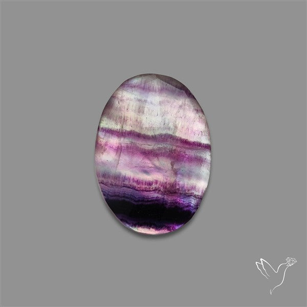 Rose Cut Purple Fluorite With Mother Of Pearl Doublet