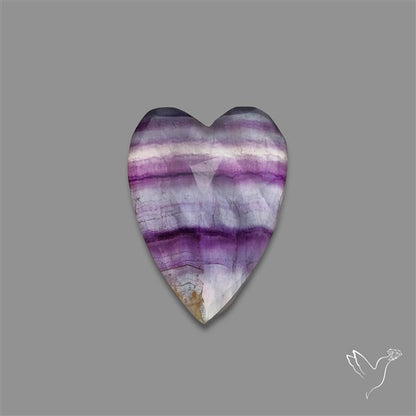 Rose Cut Purple Fluorite With Mother Of Pearl Heart Doublet