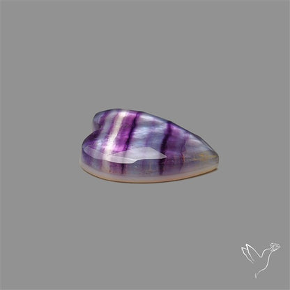 Rose Cut Purple Fluorite With Mother Of Pearl Heart Doublet