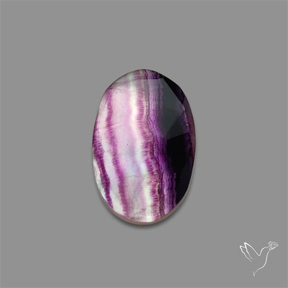 Rose Cut Purple Fluorite With Mother Of Pearl Doublet