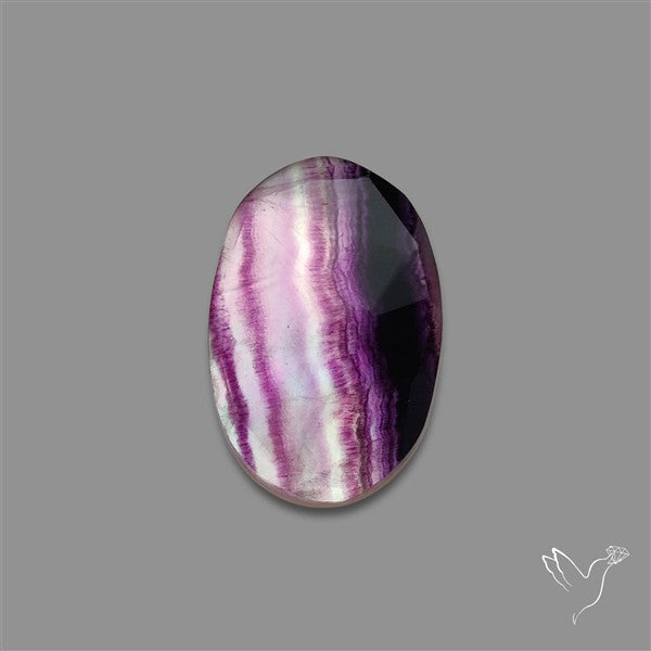 Rose Cut Purple Fluorite With Mother Of Pearl Doublet