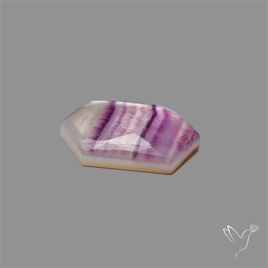 Rose Cut Purple Fluorite With Mother Of Pearl Doublet