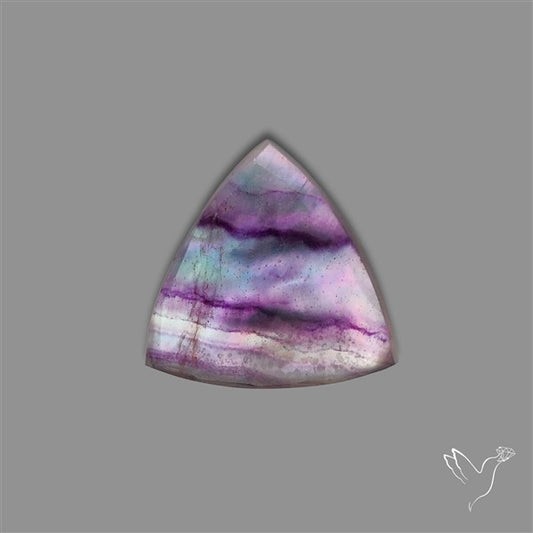 Rose Cut Purple Fluorite With Mother Of Pearl Doublet