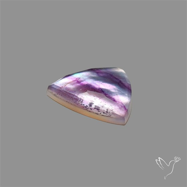 Rose Cut Purple Fluorite With Mother Of Pearl Doublet