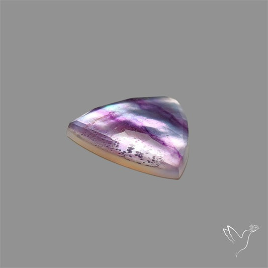 Rose Cut Purple Fluorite With Mother Of Pearl Doublet