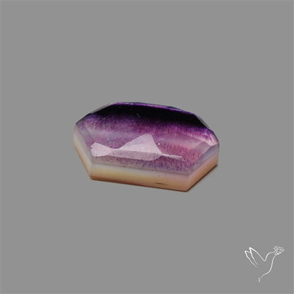 Rose Cut Purple Fluorite With Mother Of Pearl Doublet