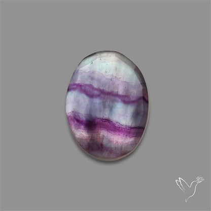 Rose Cut Purple Fluorite With Mother Of Pearl Doublet