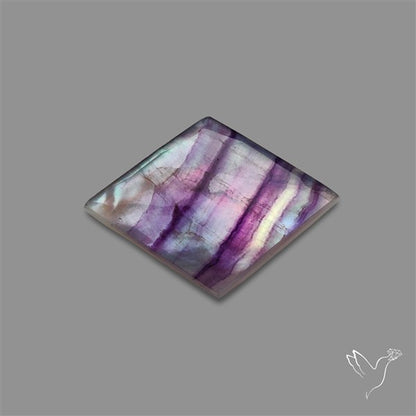 Rose Cut Purple Fluorite With Mother Of Pearl Doublet