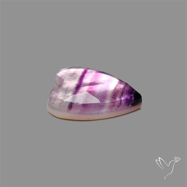 Rose Cut Purple Fluorite With Mother Of Pearl Heart Doublet