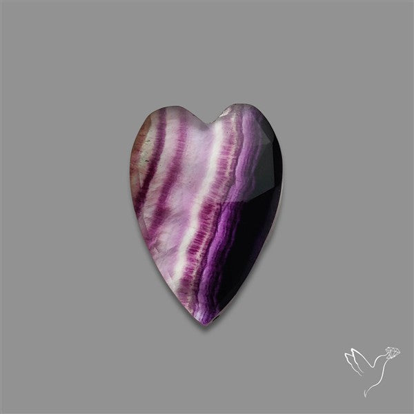 Rose Cut Purple Fluorite With Mother Of Pearl Heart Doublet
