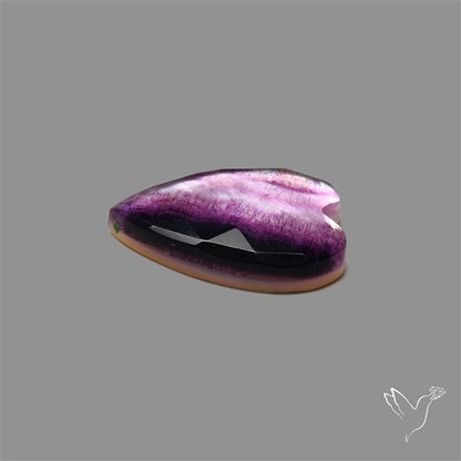 Rose Cut Purple Fluorite With Mother Of Pearl Heart Doublet
