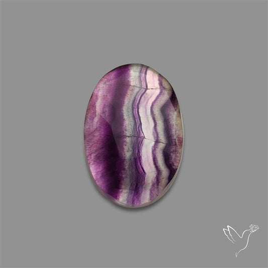 Rose Cut Purple Fluorite With Mother Of Pearl Doublet