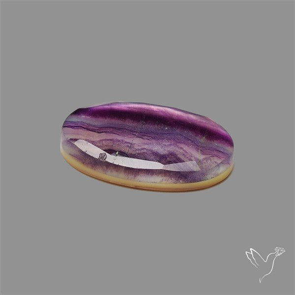 Rose Cut Purple Fluorite With Mother Of Pearl Doublet