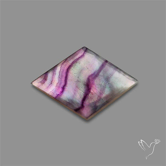 Rose Cut Purple Fluorite With Mother Of Pearl Doublet