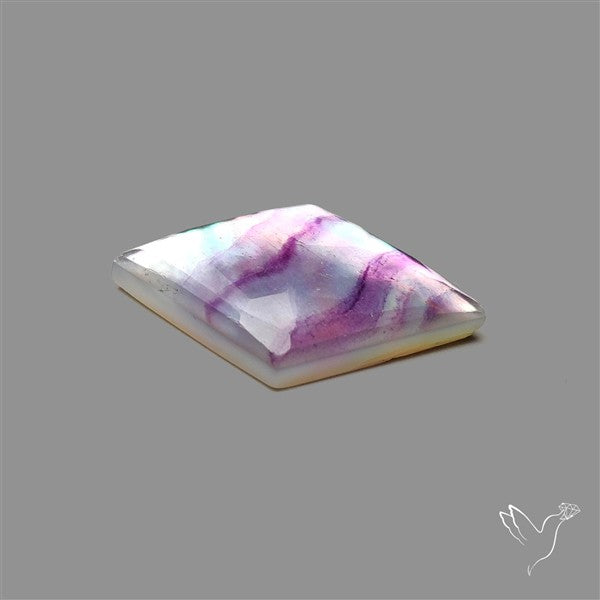 Rose Cut Purple Fluorite With Mother Of Pearl Doublet