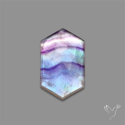 Rose Cut Purple Fluorite With Mother Of Pearl Doublet