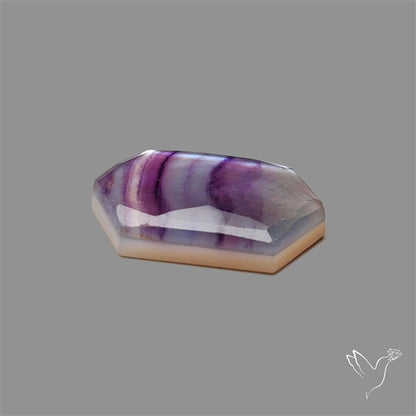 Rose Cut Purple Fluorite With Mother Of Pearl Doublet