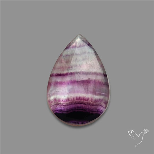 Rose Cut Purple Fluorite With Mother Of Pearl Doublet
