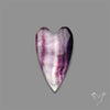 Rose Cut Purple Fluorite With Mother Of Pearl Heart Doublet