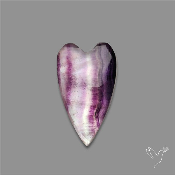 Rose Cut Purple Fluorite With Mother Of Pearl Heart Doublet