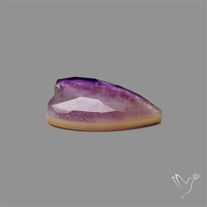 Rose Cut Purple Fluorite With Mother Of Pearl Heart Doublet