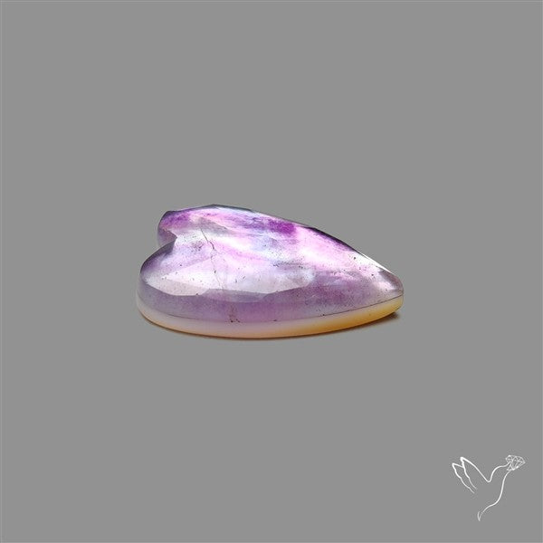 Rose Cut Purple Fluorite With Mother Of Pearl Heart Doublet