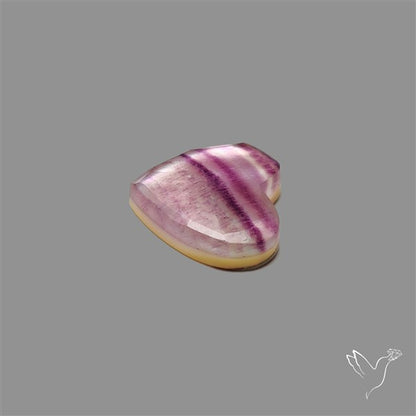 Rose Cut Purple Fluorite With Mother Of Pearl Heart Doublet