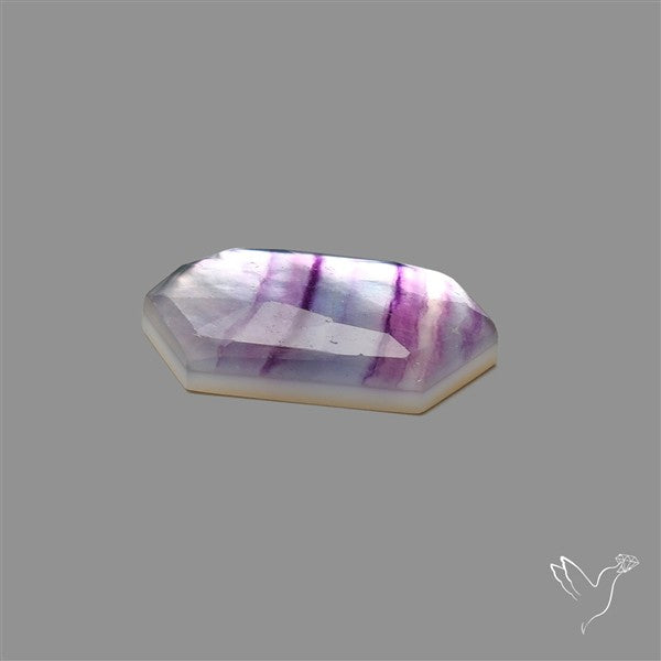 Rose Cut Purple Fluorite With Mother Of Pearl Doublet