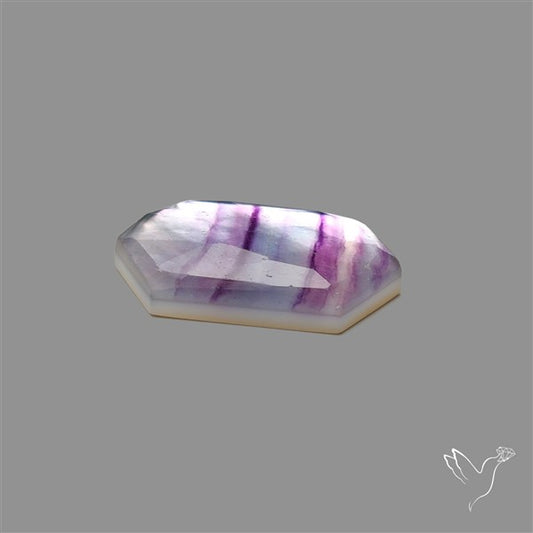 Rose Cut Purple Fluorite With Mother Of Pearl Doublet