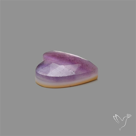 Rose Cut Purple Fluorite With Mother Of Pearl Heart Doublet