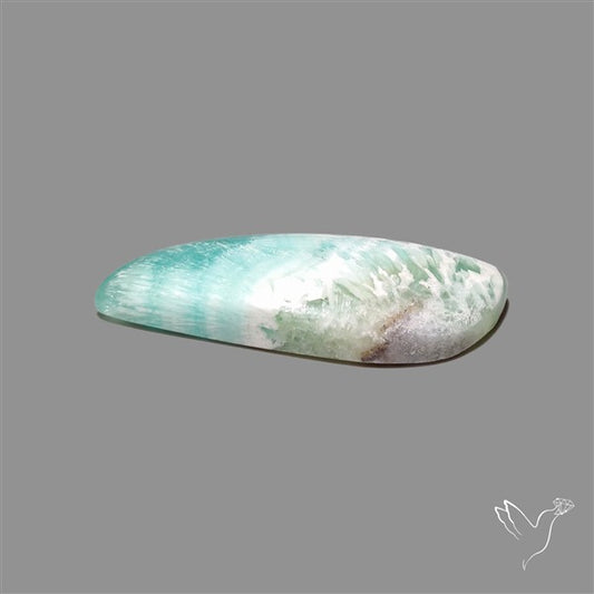 Blue Aragonite With Calcite Cabochon