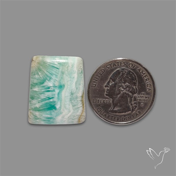 Blue Aragonite With Calcite Cabochon