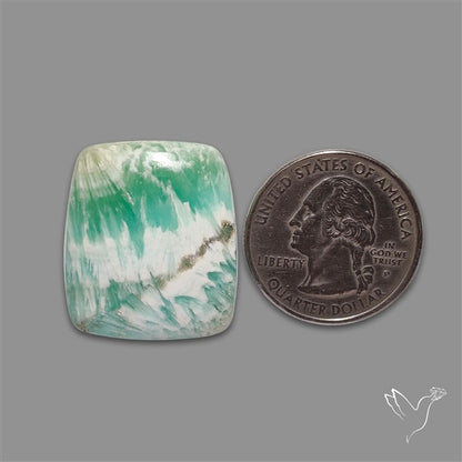 Blue Aragonite With Calcite Cabochon