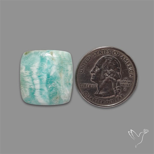 Blue Aragonite With Calcite Cabochon