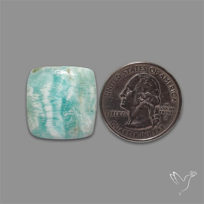 Blue Aragonite With Calcite Cabochon